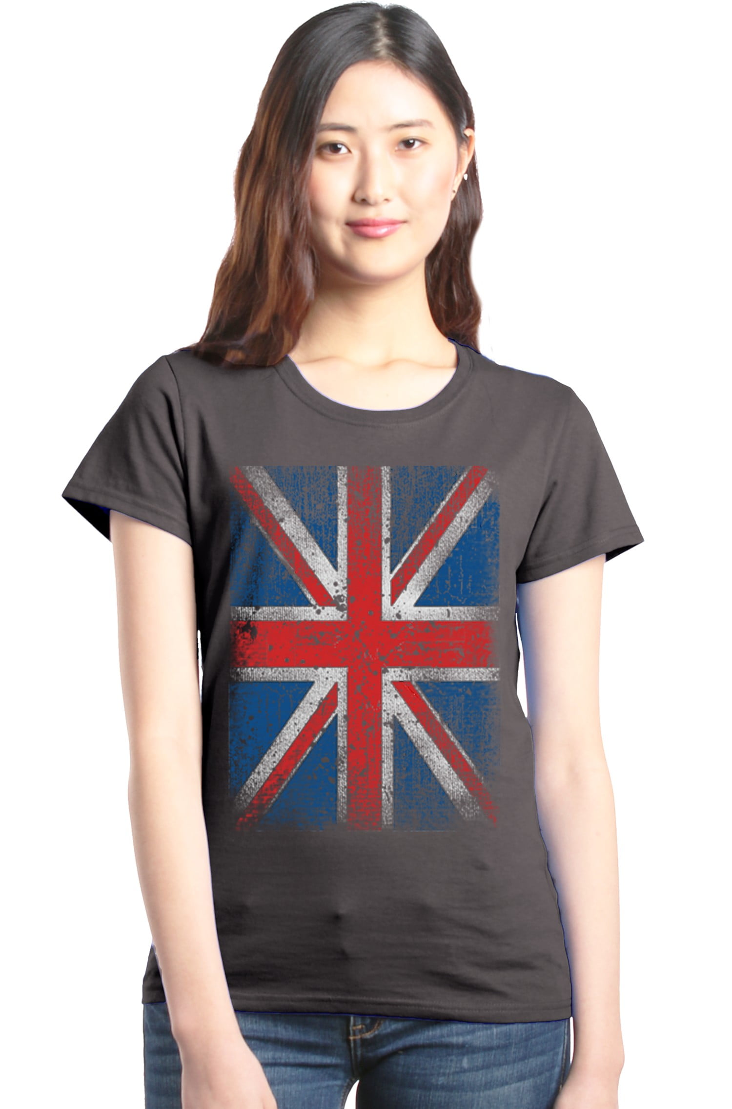 Shop4Ever - Shop4Ever Women's Union Jack British Flag UK Graphic T ...