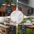 thumbnail image 6 of Black and White Floral Short Table Runner 48 Inches Long,Modern Oil Painting Abstract Art Cotton Linen Table Runners Dresser Scarves,Tabletop Scarf Furniture Cover for Home Dinner Party Decor 13"x48", 6 of 8