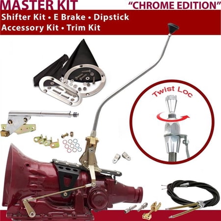American Shifter AOD Shifter Kit 23 in. Swan E Brake Cable Clevis Trim Kit Dipstick for D2520