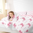 thumbnail image 4 of Feelyou Fashion Princess Bow Queen Comforter Set for Child, Kawaii Bowknot Pink Bedding Sets, Fairy Tale Princess Reversible Bedding Comforter Set, Ultra Soft Bedroom Decor, 3 Pieces, 4 of 8