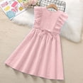 thumbnail image 5 of ITSAME Girls Dress, Waist-Cinching Flutter Ruffle Crewneck Kids Fashion Casual Princess Dress Pink 11-12T, 5 of 6