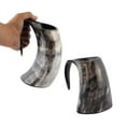 thumbnail image 2 of Viking Drinking Horn Mug  Authentic Medieval Ox Horn Norse Tankard Cup | Game of Thrones Cup for Beer Mead Wine Ale Tea, Coffee Alcohol Cold and Hot Liquids 1 Piece, 2 of 3