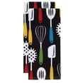 thumbnail image 2 of T-fal Print Fiber Reactive Kitchen Towel, Two Pack, Utensils, 2 of 6
