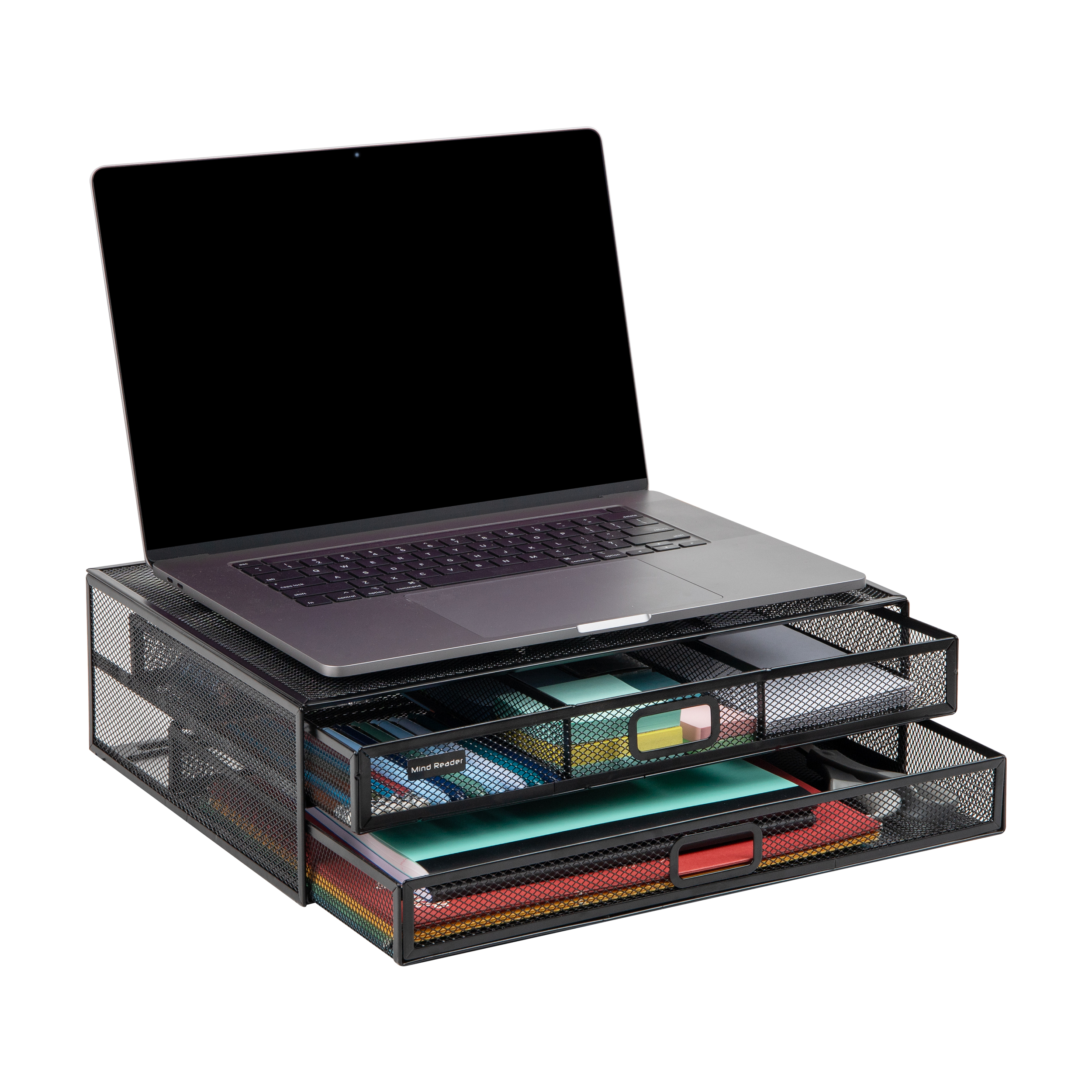 Mind Reader Two-Tier Metal Mesh Monitor Stand with Storage photo 6