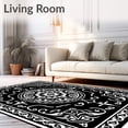 thumbnail image 2 of ODIKA 8x10 Machine Washable Non-Slip Area Rug, Insect Motif Medallion with Abstract Botanical Detailing High Traffic Rug, Black, 472013, 2 of 7