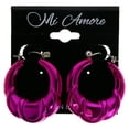 thumbnail image 2 of Mi Amore Hoop-Earrings Pink/Silver-Tone, 2 of 2