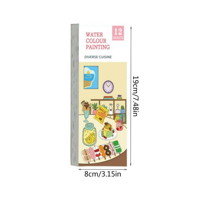fheaev Mini Watercolor Pads Fruit Doodle Drawing Book With Paint Watercolor Book Mini Children's Paint Pads Pocket Watercolor Set
