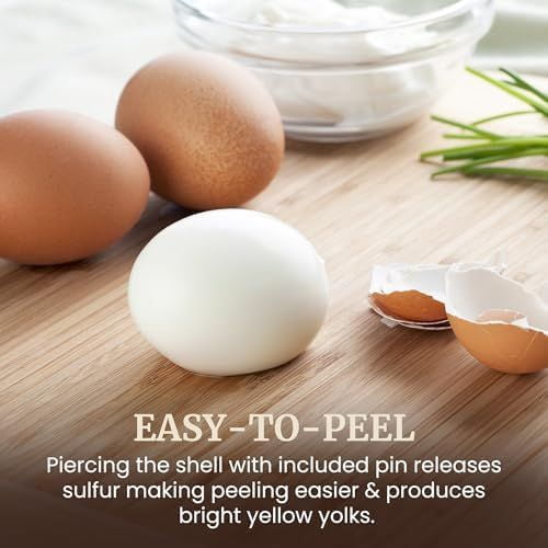 EGC855SS Easy Egg Cooker, 7-Egg Capacity, Soft, Medium, Hard-Boiled, Omelets, Poached Eggs, Plays Melody when Done, Auto Shut-Off, Measuring Cup, Stainless Steel