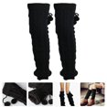 thumbnail image 1 of HONITANO 1 Pair of Knee Warmers Knitted Knitting Fabric Black Protection from Cold, 1 of 8
