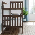 thumbnail image 2 of Max & Lily Solid Wood Twin over Twin Bunk Bed with Ladder on End For Kids, Walnut, 2 of 12