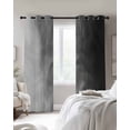 thumbnail image 2 of Black Grey Ombre Black Out Curtains 72 Inch Long, Light Blocking Drapes with Black Liner, Coastal Beach Modern Abstract Art Thermal Blackout Curtains for Bedroom Living Room 52"x72" 2 Panels, 2 of 8