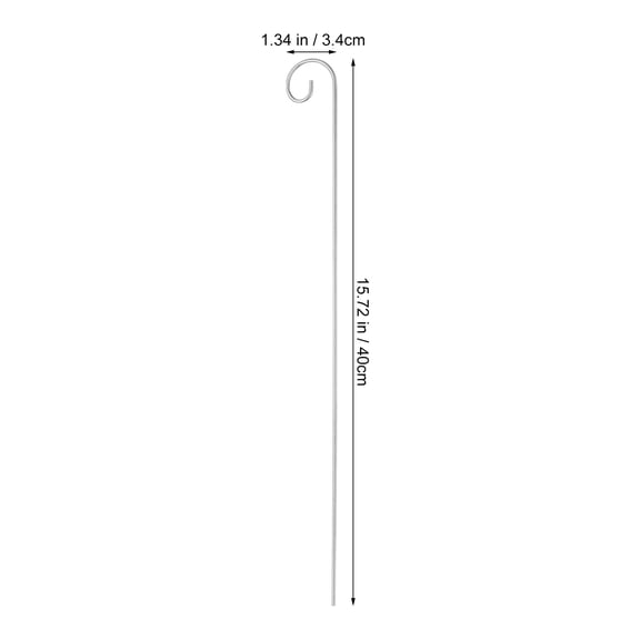 Raindrops Outdoor Shepherd Hooks Silver Iron Heavy Duty for Garden Flower Baskets 10Pcs