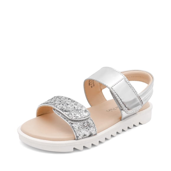 Sandalias DREAM PAIRS SDLS2303K para Niñas con Brillo Plata Talla 13