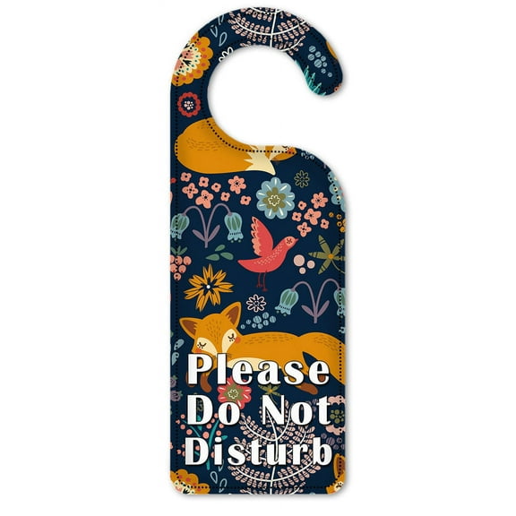 Do Not Disturb Door Knob Hanger Sign - Foxes