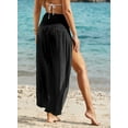 thumbnail image 4 of Eytino Women's Swimsuit Cover Up High Slit Sarong 2025 High Waisted Maxi Beach Skirt Bathing Suit Bottom Swim Coverup Black XL, 4 of 7