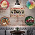 thumbnail image 2 of Round Metal Tin Sign Rustic Wall Decor Wall Plaque Merry Tin Sign Young Woman is Decorating on Metal Tin Sign 12x12inch, 2 of 2