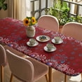thumbnail image 3 of Independence Day Table Cloths for 8 Foot Rectangle Tables, Red Fireworks Blue Stars Sparklers US Flag Patio Waterproof Elastic Fitted Tablecloths, Washable Rectangular Table Cover for Camping, 3 of 8