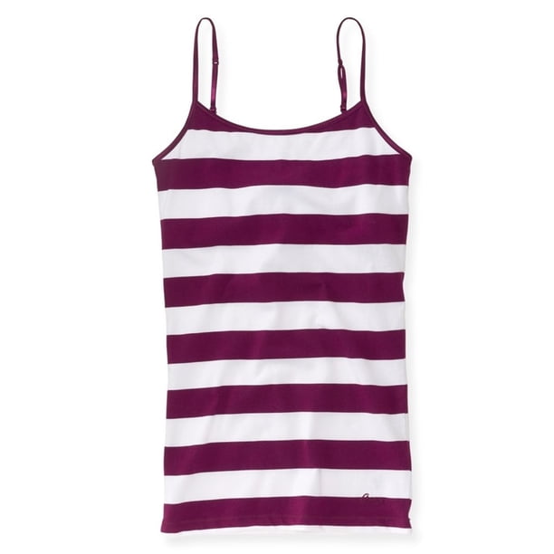 Aeropostale - Camiseta de tirantes para mujer, diseño de rayas, color morado, XS Aeropostale Cami