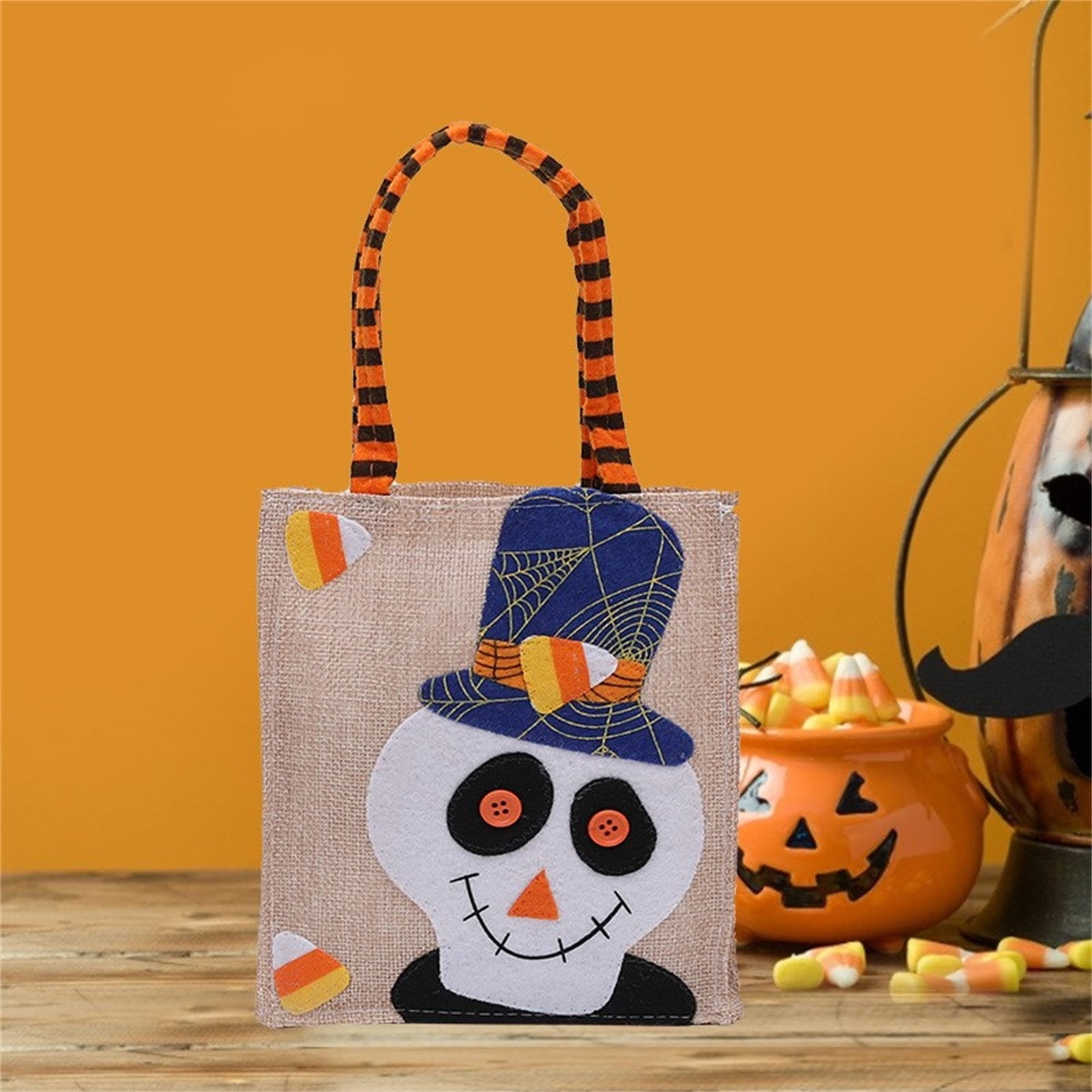 OAVQHLG3B Halloween Linen Candy Bags Reusable Trick or Treat Tote Gift ...