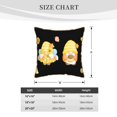 thumbnail image 4 of Haiem Bee Happy Sunflower Gnomes Print Velvet Soft Solid Decorative Square Throw Pillow Covers Set with Elegant Piping Christmas Cushion Case for Sofa Bedroom Car-18"x18", 4 of 8
