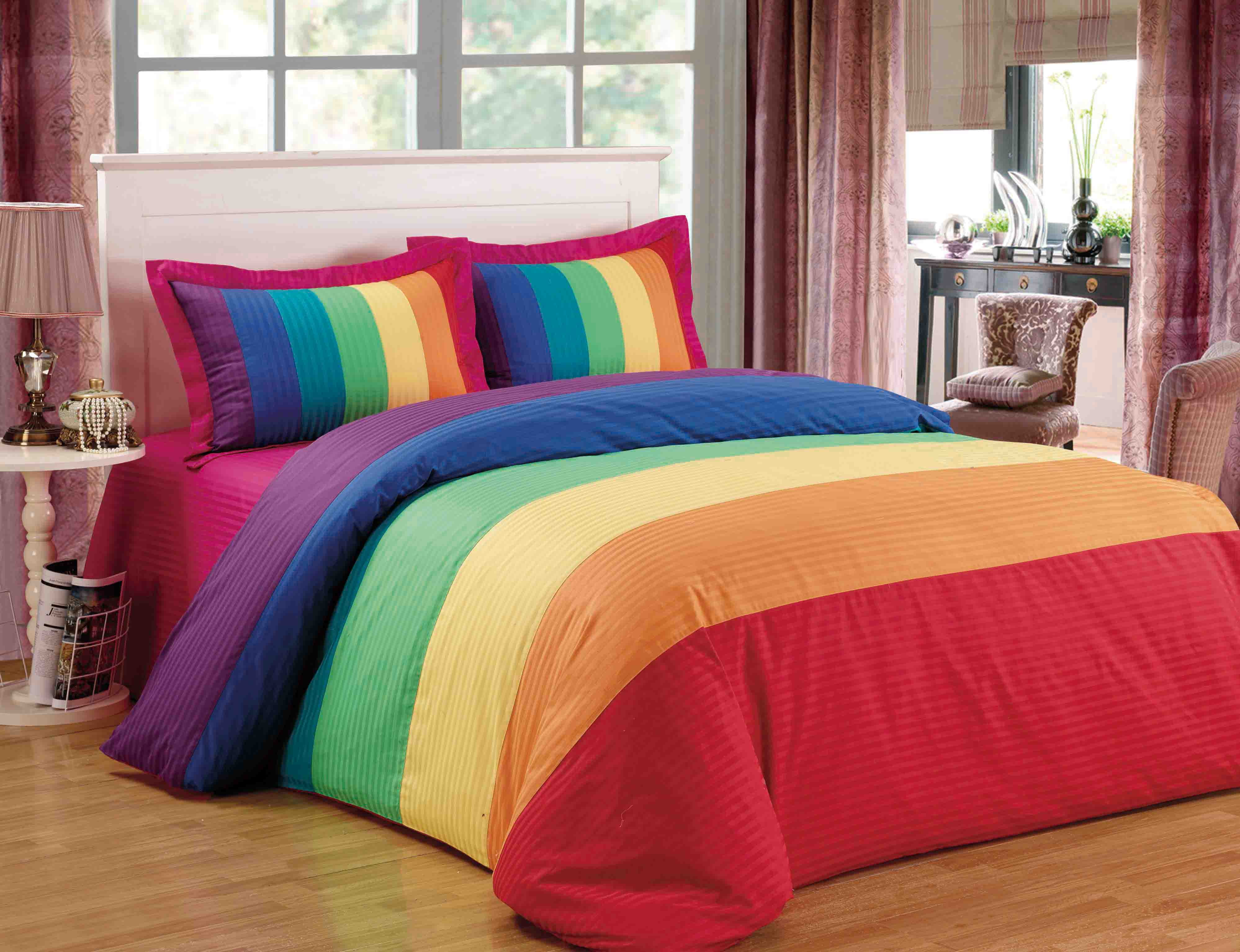 Enjoyhome Rainbow Comforter Set 5 Piece Queen Size With Duvet Cover Enjoyhome Rainbow Comforter Set 5 Piece Queen Size With Duvet Cover Com