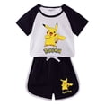 thumbnail image 3 of Camiseta de algodón de Pikachu para niñas y pantalones cortos, conjunto de 2 uds. De ropa de dibujos animados de Pokémon para niños, traje deportivo de la Patrulla Canina para verano, 3 of 5