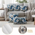 thumbnail image 6 of Hydrangeas Flower Outdoor Waterproof Pillow Covers, Blue White Floral Country Oil Painting Decorative Square Throw Pillowcase Sofa Cushion Sham for Patio/Couch/Chair, 24"x24" 2 Pack, 6 of 8