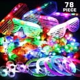 thumbnail image 6 of 78PCs Bulk Glow In The Dark LED Party Favors, Light Up Toys with Finger Lights, Jelly Rings & Flashing Glasses for Kids Adults Halloween Birthday, 6 of 8