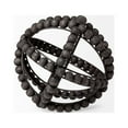 thumbnail image 3 of 9" Black Wooden Bead and Metal Orb Sculpture, 3 of 6
