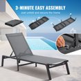 thumbnail image 4 of VEVOR Chaise Longue Chaise Longue de Patio Extérieur Réglable à 5 Positions 2 Pcs, 4 of 9