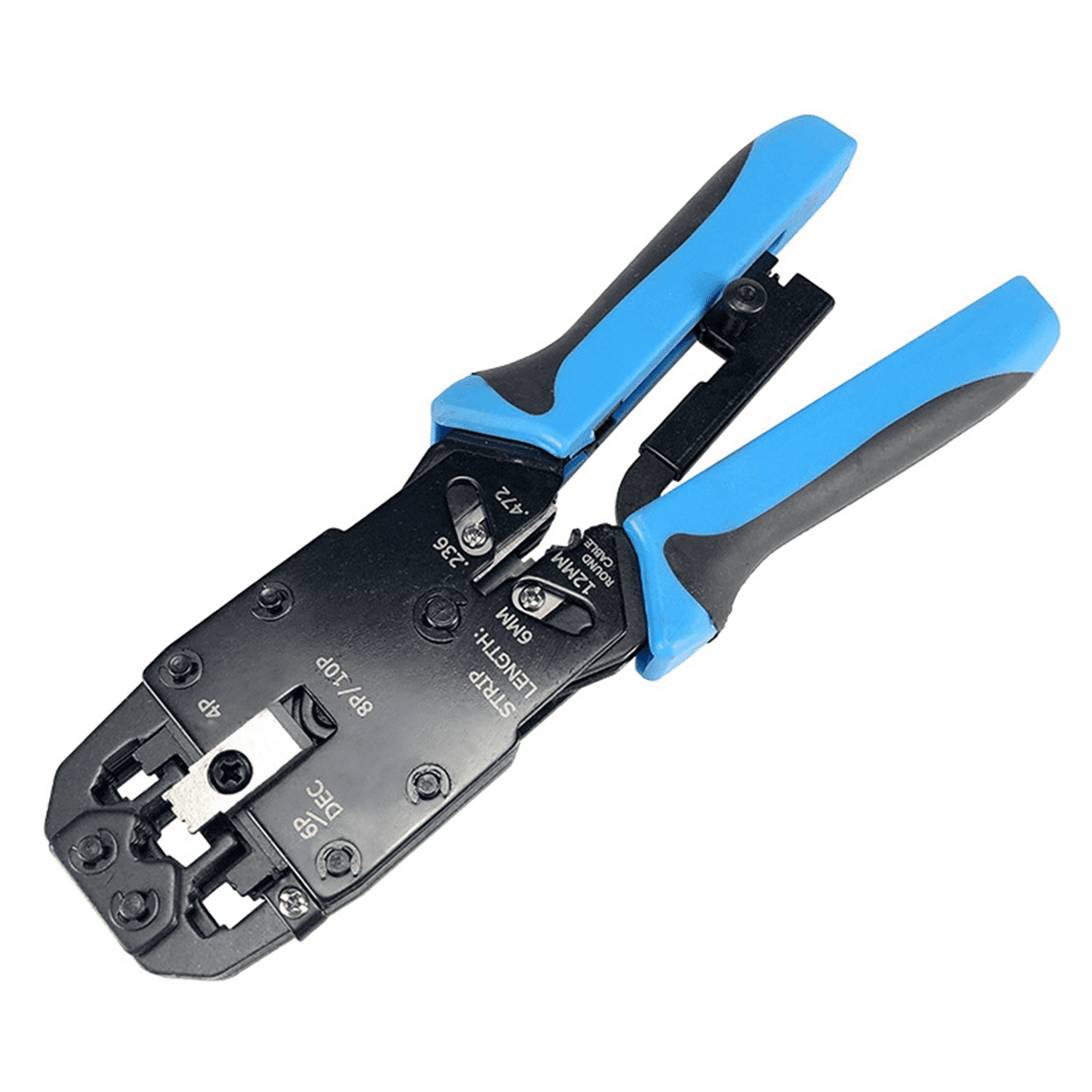 3X RJ45 Network Crimper 10P 8P 6P 4P Crimping Tools Stripper for RJ45 RJ11 RJ12 RJ50 Connector Ethernet Cable,3 x Crimper,Black&Blue