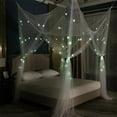 thumbnail image 6 of Mosquito Netting, Bed Canopy Mosquito Net for Bed, Canopy Bed Curtains for Twin Full Size, 4 Corner Post Bedroom Canopy for Kids Adults, Square Bed Drapes Home Decor,  White, 6 of 8