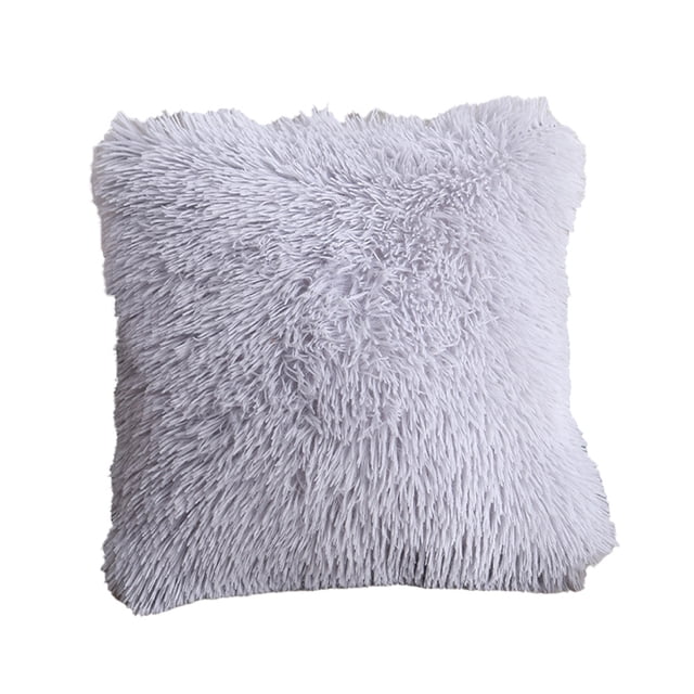 Almohada mullida: almohada decorativa de piel sintética súper suave y afelpada