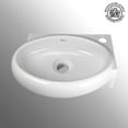thumbnail image 3 of Renovators Supply Carlingwood Corner Wall Mounted Bathroom Sink 17" White Ceramic Oval Floating Vessel Sink w/Overflow and Single Faucet Hole, 3 of 13