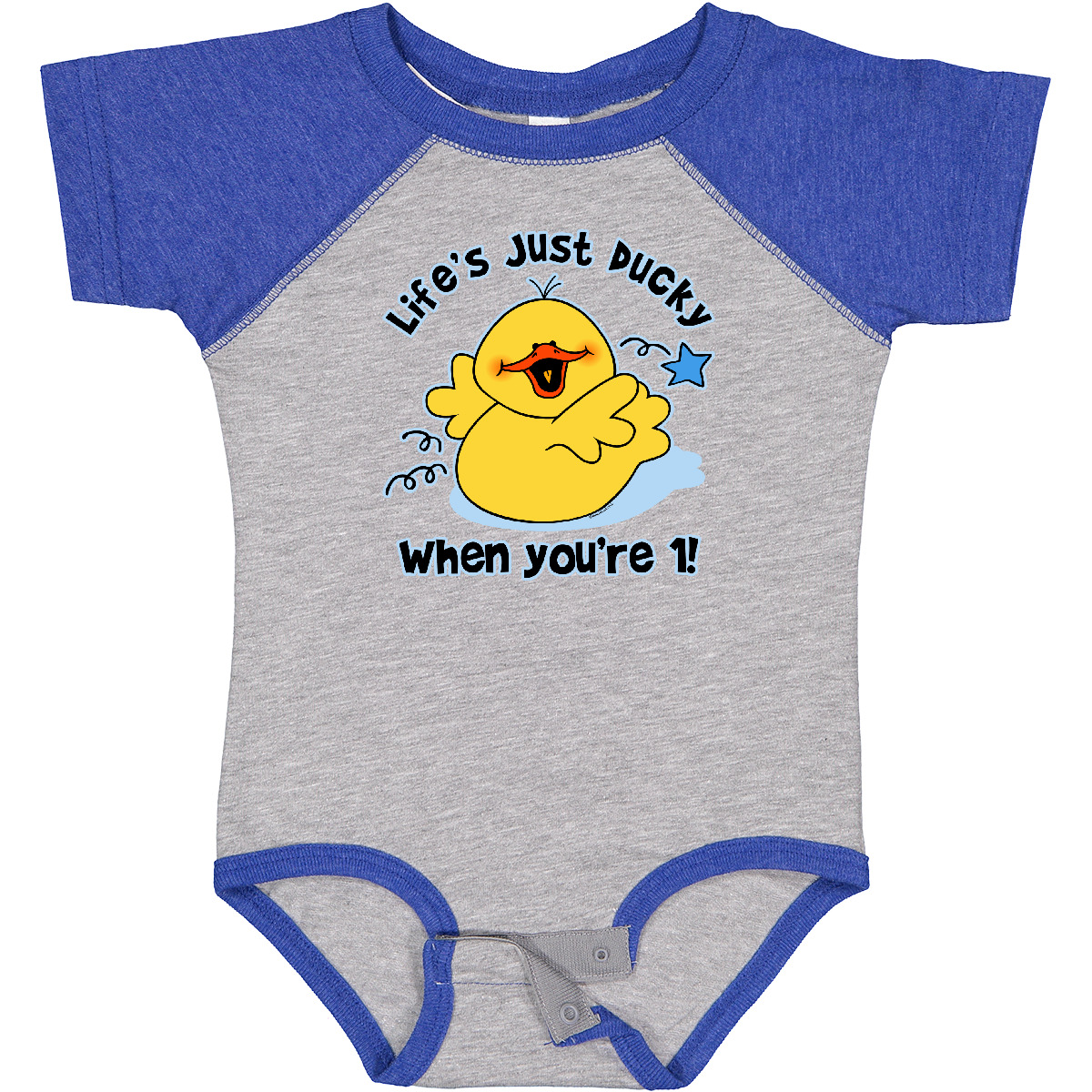 Inktastic Life's Ducky 1st Birthday Boys or Girls Baby Bodysuit