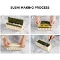 thumbnail image 4 of Sushi Making Kit Deluxe Edition with Complete Sushi Set 10 Pieces Plastic Sushi Maker Tool Complete with 8 Sushi Rice Roll Mold Shapes Fork Spatula DIY Home Sushi Tool (Off-white), 4 of 5