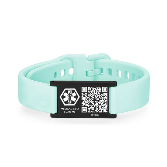 QR Code Medical ID Bracelet for Women Men, Silicone Adjustable Medical Alert Bracelets with QR Code ,Dynamic Web Information
