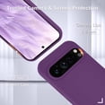 thumbnail image 5 of KOMI for Google Pixel 9 Pro XL Case, Silicone Phone Case with 1 Screen Protector, Soft Anti-Scratch Microfiber Lining, Full Body Shockproof Slim Cover Support Wireless Charging, Purple, 5 of 5