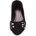 thumbnail image 2 of ABSOLUTE FOOTWEAR Womens Slip On Microsuede Smart Formal Work School Ballerina Style Dolly Shoes - Black - US 5, 2 of 7