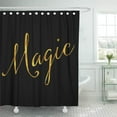 thumbnail image 1 of ABPHQTO Faux Funny Magic Saying Motivational Sparkly Sayings Cortina de ducha de oro blanco 150x180 cm, 1 of 1