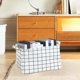 thumbnail image 4 of Grandes cuadrados Caja de almacenamiento de telas Cesta plegable de ropa sucia con asas 38x26x23cm | Cesta organizadora transpirable para juguetes Ropa Estanterías Armarios Negro Gris Blanco, 4 of 6