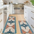 thumbnail image 4 of Boho Kitchen Rug Sets 2 Piece Farmhouse Kitchen Rugs and Mats Non Skid Washable Anti Fatigue Kitchen Mats for Floor Comfort Standing Mat Runner, 17'''' x 47'''' + 17'''' x 30'''', Blue, 4 of 6