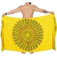 thumbnail image 3 of HAPPY BAY Men's Standard Casual Sarong Long Pareo Beach Wrap One Size Yellow-M400 Summer Vacation Party, 3 of 3