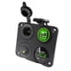 thumbnail image 5 of Panel de tomas de corriente para cargador 4 en 1, toma para encendedor de cigarrillos, cargador USB doble Verde, 5 of 9