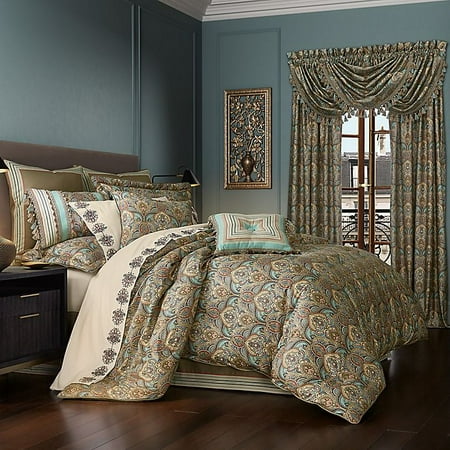 J. Queen New York Victoria 4-Piece Queen Comforter Set in Turquoise