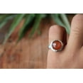 thumbnail image 4 of Natural Orange Carnelian Ring, 925 Sterling Silver Ring, Charm Ring, Pure Silver Ring, Round Cut Carnelian Ring, Healing Crystal Silver Ring, 4 of 4