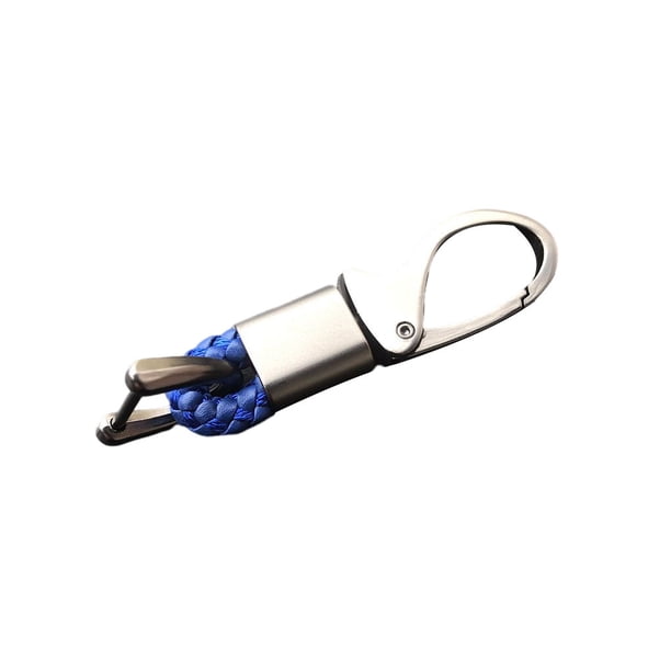 Sidaley LLavero de coche, soporte de llavero de aleación de Zinc, cuerda trenzada portátil para vehículo de motocicleta, colgante giratorio de 360 Automoción decorativa y accesorios Azul Sidaley VI016841-03