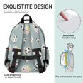 thumbnail image 5 of Football and Flower Slateblue Pattern Cute School Backpack Bag for School with Padded Back and Adjustable Shoulder Straps 15.25"x11.5"x5.25", 5 of 5