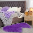 thumbnail image 2 of Unique Bargains Wool Imitation Sheepskin Rugs Faux Fur Double Heart Shaped Area Rug for Bedrooms Living Room Mats, 2 of 9