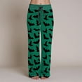 thumbnail image 4 of felwors Halloween Pajama Pants Women Stretch Wide Leg Pj Pants High Waisted Cute Pumpkin Skull Ghost Print Pjs Palazzo Pants Green, XL, 4 of 6